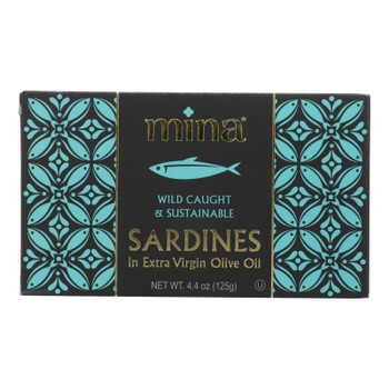 Mina - Sardines In Extra Virgin Olive Oil - Case of 12-4.4 OZ Mina - Sardines In Extra Virgin Olive Oil - Case of 12-4.4 OZ
