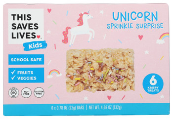 This Bar Saves Lives - Krispy Treat Unicorn Sprinkle - Case of 12-6/.78 OZ