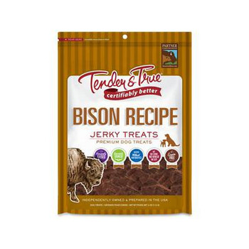 Tender & True - Dog Treat Bison Recipe Jerky - Case of 10-4 OZ