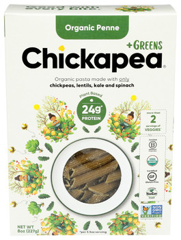 Chickapea Pasta - Pasta +Greens Penne - Case of 6-8 OZ