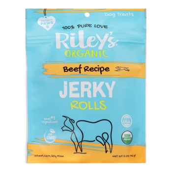 Riley's Organic - Dog Treat Beef Jerky Rolls - Case of 8-5 OZ Riley's Organic - Dog Treat Beef Jerky Rolls - Case of 8-5 OZ
