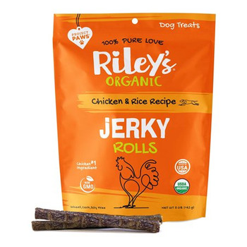 Riley's Organic - Dog Treat Chicken Rice Jerky Rolls - Case of 8-5 OZ Riley's Organic - Dog Treat Chicken Rice Jerky Rolls - Case of 8-5 OZ