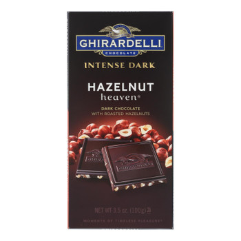 Ghirardelli Chocolate Intense Dark Hazelnut Heaven Bars  - Case of 12 - 3.5 OZ Ghirardelli Chocolate Intense Dark Hazelnut Heaven Bars  - Case of 12 - 3.5 OZ