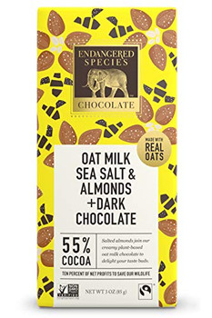 Endangered Species Chocolate - Dark Chocolate Oat Milk Sea Salt - Case of 12-3 OZ Endangered Species Chocolate - Dark Chocolate Oat Milk Sea Salt - Case of 12-3 OZ
