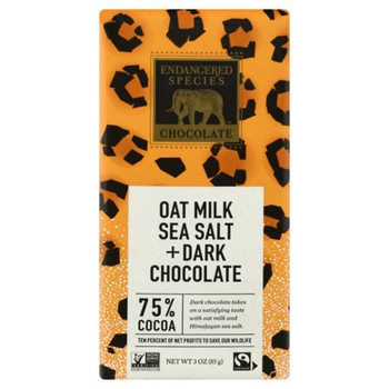 Endangered Species Chocolate - Dark Chocolate Himalayan Salt Oat Milk - Case of 12-3 OZ