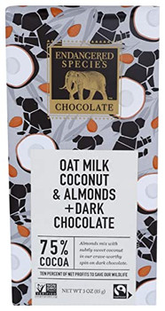 Endangered Species Chocolate - Dark Chocolate Coconut Almond Oat Milk - Case of 12-3 OZ