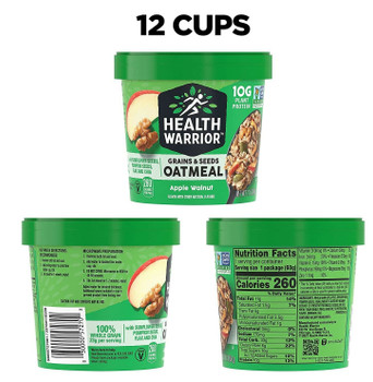 Health Warrior - Oatmeal Cup Apple Walnut - Case of 12-2.11 OZ