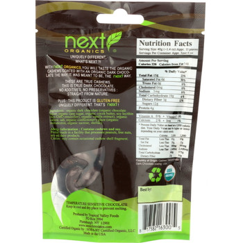 Next Organics Cashews, Dark Chocolate  - Case of 6 - 4 OZ Next Organics Cashews, Dark Chocolate  - Case of 6 - 4 OZ