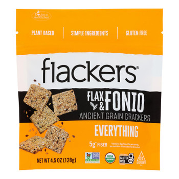 Dr. In The Kitchen - Flakers Flax & Fonio Everything - Case of 6-4.5 OZ Dr. In The Kitchen - Flakers Flax & Fonio Everything - Case of 6-4.5 OZ