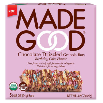 Made Good - Granola Bar Chocolate Drizzled Birthday Cake - Case of 6 - 5 / .85 OZ