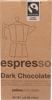 Jelina Chocolatier Espresso Dark Chocolate  - Case of 8 - 3.5 OZ