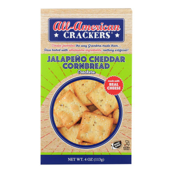 All American Crackers - Crackers Cornbread Jalapeno Cheddar - Case of 6-4 OZ