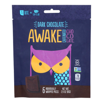 Awake Chocolate - Bag Dark Chocolate - Case of 10-2.9 OZ