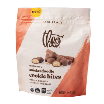 Theo Chocolate - Cookie Bites Snickerdoodle Milk Chocolate - Case of 6-4 OZ