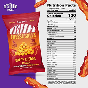 Outstanding Foods - Cheese Balls Bacon - Case of 8-3 OZ