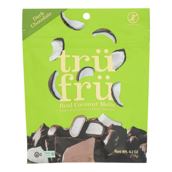 Tru Fru Dark Chocolate Coconut Melts  - Case of 6 - 4.2 OZ