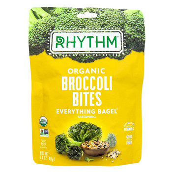 Rhythm Superfoods - Broccoli Bites Everything Bagel - Case of 10-1.4 OZ