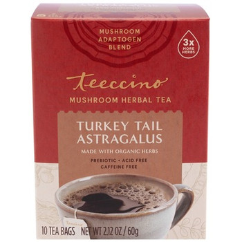 Teeccino - Mushroom Tea Turkey Tail Astragalus - Case of 6-10 BAG