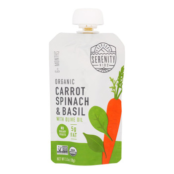 Serenity Kids - Pouch Carrot, Spinach, Basil - Case of 6-3.5 OZ
