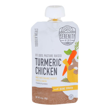 Serenity Kids - Pouch Turmeric Chicken Bone Broth - Case of 6-3.5 OZ