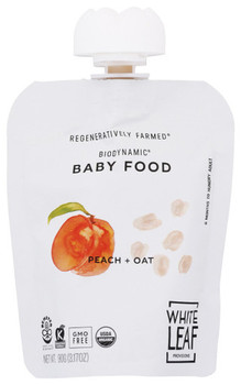 White Leaf Provisions - Baby Food Peach & Oat - Case of 6-90 GRM