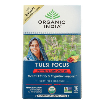 Organic India - Tulsi Focus Pomegranate Orange - Case of 6-18 CT