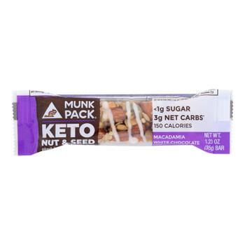 Munk Pack - Bar Macadamia White Chocolate Keto - Case of 12-1.23 OZ