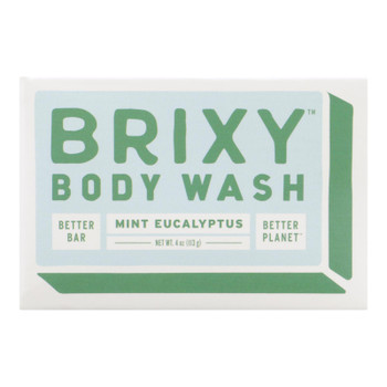 Brixy - Body Wash Bar Mint Eucalyptus - 1 Each -4 OZ