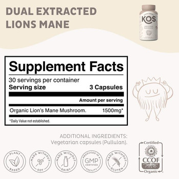 Kos - Lion's Mane 1500 Mg - 1 Each-90 CT