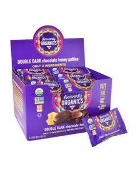 Heavenly Organics Double Dark Chocolate Honey Patties Display 40 (0.39 oz.) singles Heavenly Organics Double Dark Chocolate Honey Patties Display 40 (0.39 oz.) singles