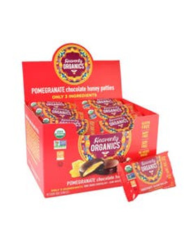 Heavenly Organics Chocolate Pomegranate Honey Patties Display 40 (0.39 oz.) singles Heavenly Organics Chocolate Pomegranate Honey Patties Display 40 (0.39 oz.) singles