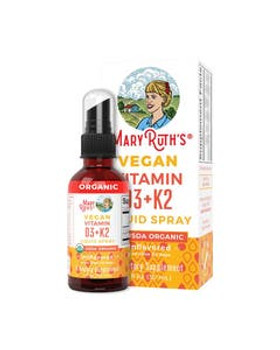Mary Ruth's Organic Unflavored D3 + K2 Liquid Spray 1 fl. oz. Mary Ruth's Organic Unflavored D3 + K2 Liquid Spray 1 fl. oz.