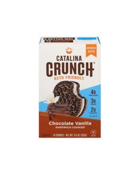 Catalina Crunch Chocolate Vanilla Keto Friendly Sandwich Cookies 6.8 oz. Catalina Crunch Chocolate Vanilla Keto Friendly Sandwich Cookies 6.8 oz.