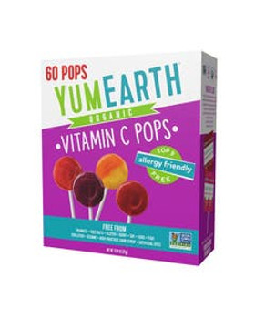 YumEarth Organic Assorted Vitamin C Lollipops 60 count box YumEarth Organic Assorted Vitamin C Lollipops 60 count box