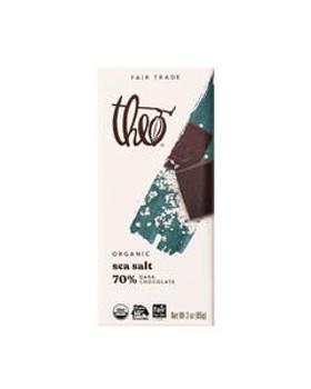 Theo Chocolate Organic Sea Salt Dark Chocolate Bar 3 oz. Theo Chocolate Organic Sea Salt Dark Chocolate Bar 3 oz.