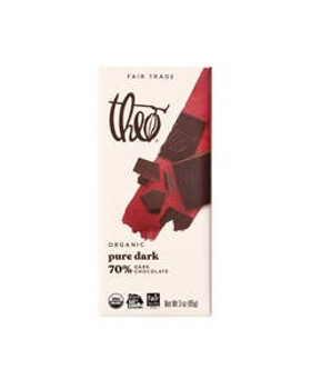Theo Chocolate Organic Pure 70% Dark Chocolate Bar 3 oz. Theo Chocolate Organic Pure 70% Dark Chocolate Bar 3 oz.