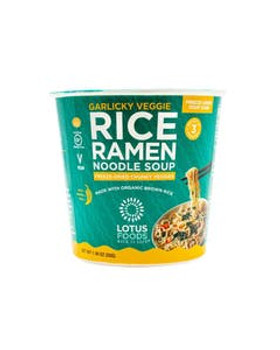 Lotus Foods Garlicky Veggie Rice Ramen Noodle Soup Cup 1.94 oz. Lotus Foods Garlicky Veggie Rice Ramen Noodle Soup Cup 1.94 oz.