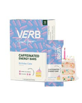 Verb Energy Birthday Cake Caffeinated Energy Bars 16 ct
