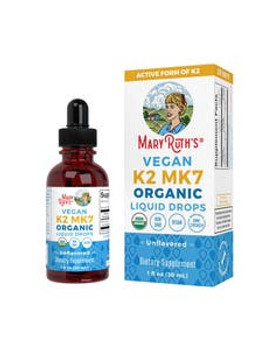 Mary Ruth's Organic Unflavored Vegan K2 (MK7) Liquid Drops 1 fl. oz. Mary Ruth's Organic Unflavored Vegan K2 (MK7) Liquid Drops 1 fl. oz.