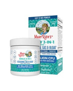 Mary Ruth's Unflavored 3-in-1 Daily Gas & Bloat Powder 0.5 oz. Mary Ruth's Unflavored 3-in-1 Daily Gas & Bloat Powder 0.5 oz.