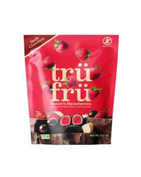 Tru Fru Hyper-Dried Real Strawberries in White & Dark Chocolate 4.2 oz. Tru Fru Hyper-Dried Real Strawberries in White & Dark Chocolate 4.2 oz.