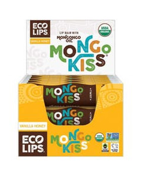Eco Lips Mongo Kiss Vanilla Honey Lip Balm Display 15 (0.25 oz.) tubes
