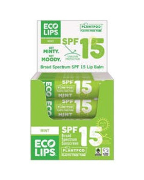 Eco Lips SPF 15 Mint Lip Balm Display 24 (0.15 oz.) tubes Eco Lips SPF 15 Mint Lip Balm Display 24 (0.15 oz.) tubes