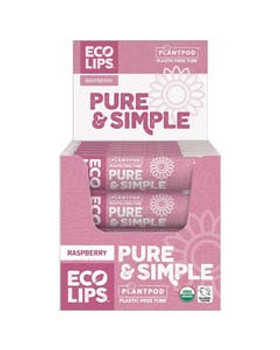 Eco Lips Plant Pod Pure & Simple Raspberry Lip Balm Display 24 (0.15 oz.) tubes Eco Lips Plant Pod Pure & Simple Raspberry Lip Balm Display 24 (0.15 oz.) tubes