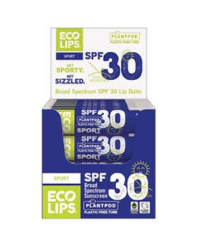 Eco Lips SPF 30 Sport Lip Balm Display 24 (0.15 oz.) tubes Eco Lips SPF 30 Sport Lip Balm Display 24 (0.15 oz.) tubes
