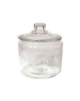 Round Tea Jar with Glass Lid 96 oz.