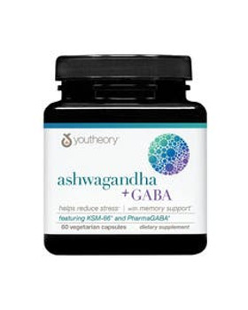 Youtheory Ashwagandha + Gaba 60 vegetarian capsules Youtheory Ashwagandha + Gaba 60 vegetarian capsules