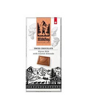 Milkboy Finest Swiss Alpine Milk Chocolate with Roasted Almonds 3.5 oz. bar