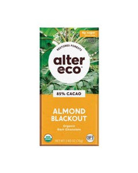Alter Eco Organic Almond Blackout Dark Chocolate Bar 2.65 oz. Alter Eco Organic Almond Blackout Dark Chocolate Bar 2.65 oz.