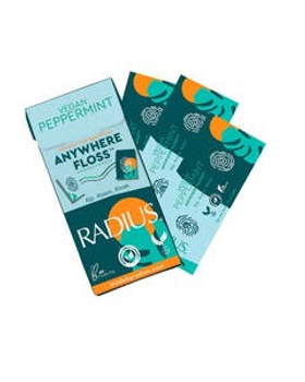 Radius Vegan Peppermint Anywhere Floss 20 single-use flosses Radius Vegan Peppermint Anywhere Floss 20 single-use flosses